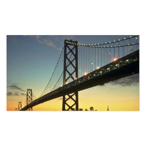 Beautiful Sunset: Bay Bridge, San Francisco, Calif Business Card Templates (back side)