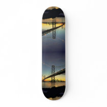 Beautiful Sunset: Bay Bridge, San Francisco, Calif Skate Deck