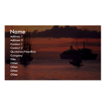 Beautiful Sunset: Bridgetown Harbor, Barbados Business Card Template