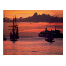 Beautiful Sunset: Bridgetown Harbor, Barbados Post Card