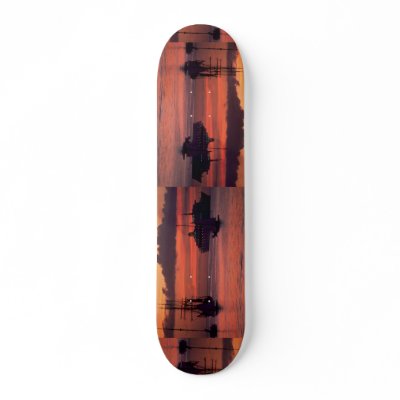 Beautiful Sunset: Bridgetown Harbor, Barbados Skate Boards by inspirelove