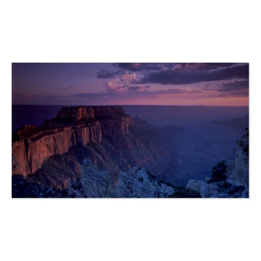 Beautiful Sunset: Grand Canyon, Arizona Business Card Templates (back side)