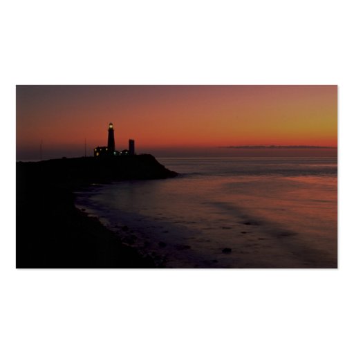 Beautiful Sunset: Montauk Point Light House, Long Business Card (back side)