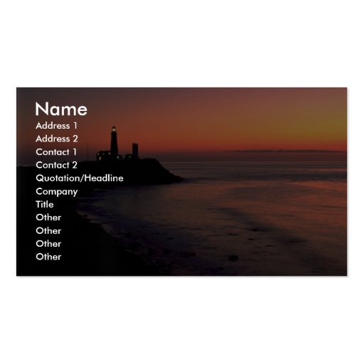 Beautiful Sunset: Montauk Point Light House, Long Business Card (front side)