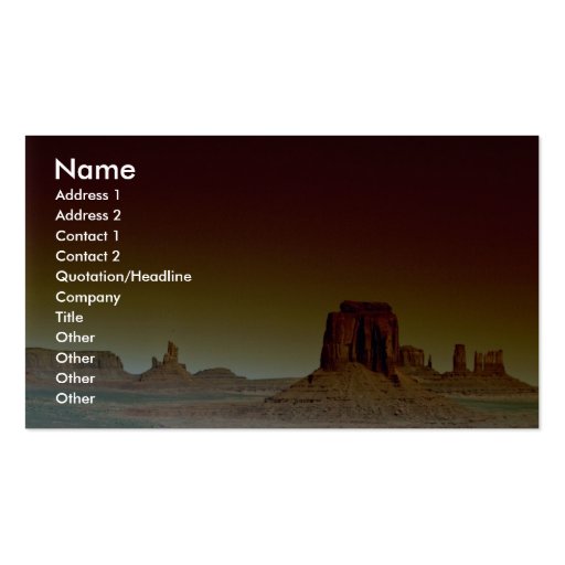 Beautiful Sunset: Monument Valley, America's South Business Card