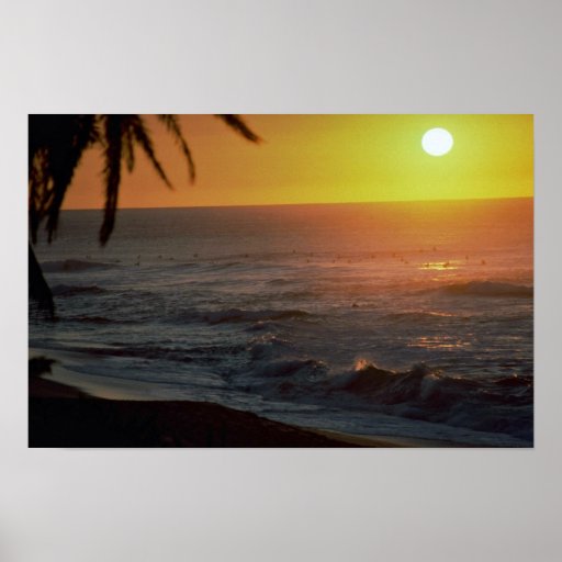 Beautiful Sunset: North Shore, Oahu, Hawaii Poster