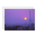 Beautiful Sunset: Red sunset on Paris and Eiffel T Custom Invites