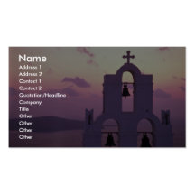 Beautiful Sunset: Santorini Fira at sunset, Greece Business Card