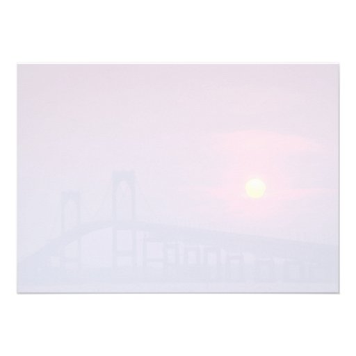 Beautiful Sunset: Sun setting over a bridge, Newpo Invitation