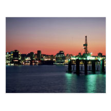Beautiful Sunset: Sunset off newly built oil rig, Postcard