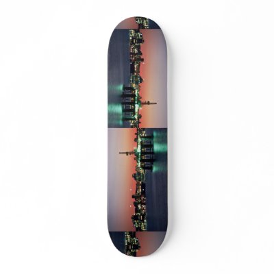 Beautiful Sunset: Sunset off newly built oil rig, Custom Skateboard by inspirelove