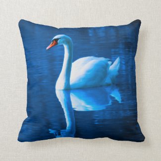 Beautiful Swan Lake Throw Pillow