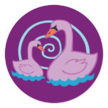 Beautiful Swans Round Stickers
