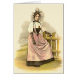 Beautiful Swiss Woman in Traditional Costume, Bern Greeting Card
