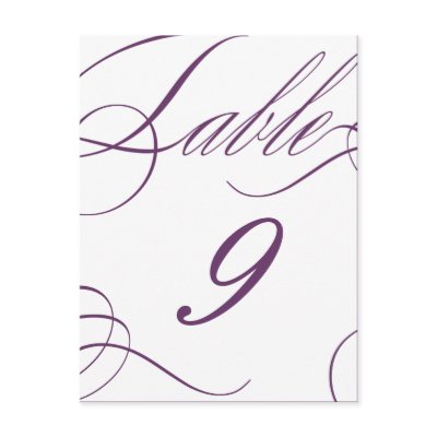 Beautiful Table Number (Customizable Text Color) Post Card by wedding_boutique