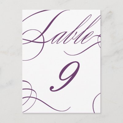 Beautiful Table Number (Customizable Text Color) Post Card