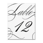 Beautiful Table Number (Customizable Text Color) Postcards