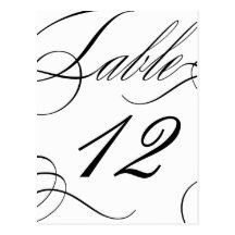 Beautiful Table Number (Customizable Text Color) Postcards