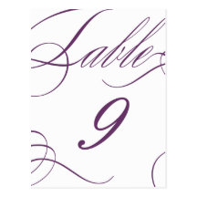 Beautiful Table Number (Customizable Text Color) Post Card