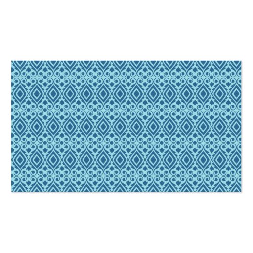 Beautiful Teal and Dark Blue Diamond Pattern Business Card (back side)