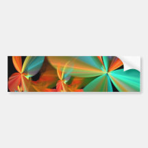 Beautiful Teal & Orange Fractal Art Flower Petals Bumper Sticker