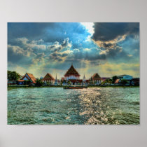 Beautiful Temples near Bangkok at dusk Posters