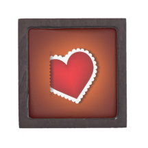 Beautiful textile heart - Valentine s Day Premium Trinket Boxes