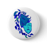 Beautiful Theatre Masks Button