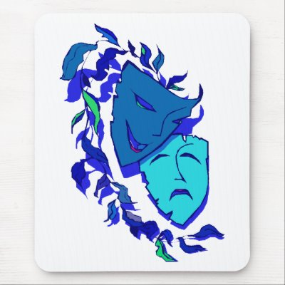 Beautiful Theatre Masks Mousepads by fstasu55