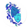Beautiful Theatre Masks Round Stickers