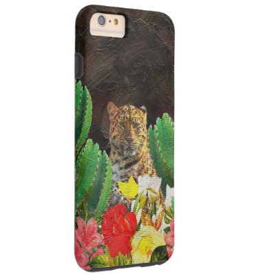 Beautiful Tiger Cactus Floral Oil Painting Tough iPhone 6 Plus Case
