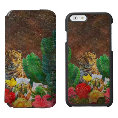 Beautiful Tiger Cactus Flowers iPhone 6/6S Wallet Case