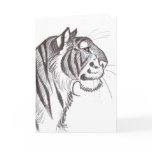 Beautiful Tiger drawing greeting card