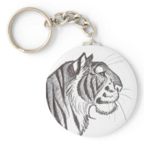 Beautiful Tiger drawing keychain