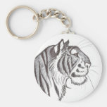 Beautiful Tiger drawing keychain