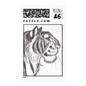 Beautiful Tiger drawing postage stamp