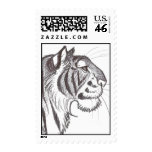 Beautiful Tiger drawing postage stamp