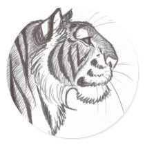 Beautiful Tiger drawing sticker