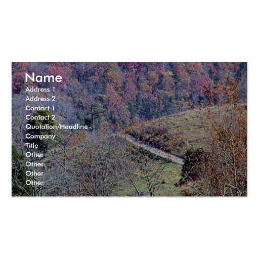 Beautiful Track On The Mountains Full Of Orange An Business Card Template (front side)