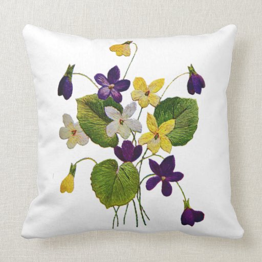 Beautiful Traditional Jacobean Crewel Embroidery P Throw Pillows