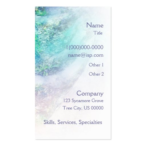 Beautiful Tree Roots Business Card (back side)