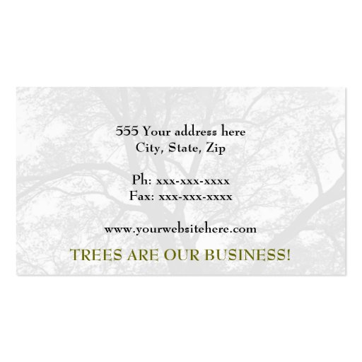 Beautiful Trees Nature Business Cards (back side)