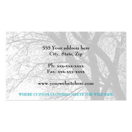 Beautiful Trees of Nature  Retail Business Cards (back side)