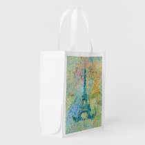 Beautiful trendy girly vintage Eiffel Tower Grocery Bag at  Zazzle