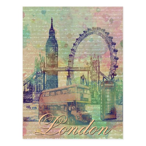 Beautiful trendy Vintage London Landmarks Postcard Zazzle