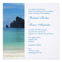 Beautiful Tropical Beach Wedding Invitiation 2 Announcement