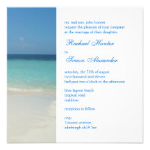 Beautiful Tropical Beach Wedding Invitiation Custom Announcement
