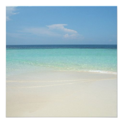 Beautiful Tropical Beach Wedding Invitiation Custom Announcement