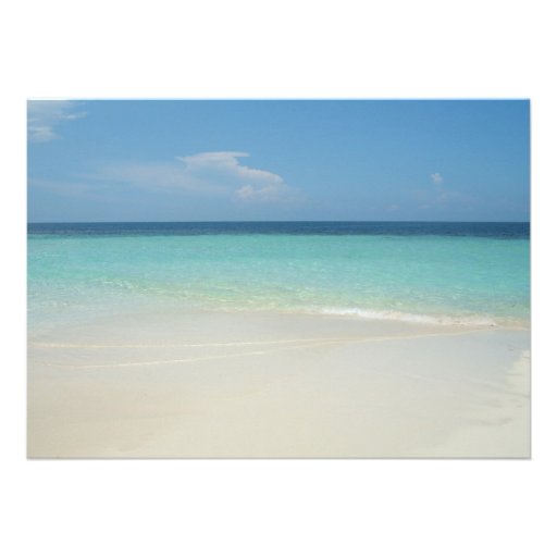 Beautiful Tropical Beach Wedding Invitiation -lg Invite