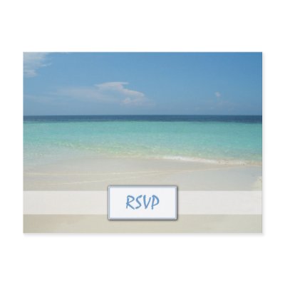 Beautiful Tropical Beach Wedding RSVP Postcard